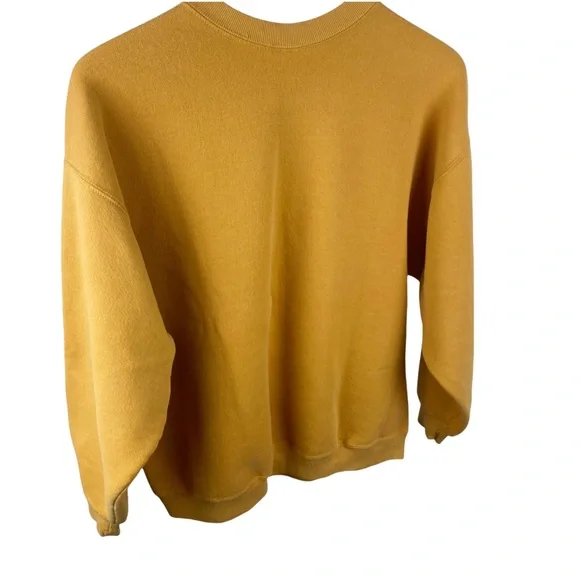 Vintage Fall Leaves Oversized Sweatshirt Mustard Gold Size Medium - Picture 4 of 4